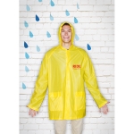 Imperméable personnalisé en plastique avec capuche et poches Sprinkle couleur jaune