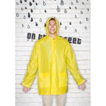 Imperméable personnalisé en plastique avec capuche et poches Sprinkle couleur jaune