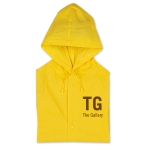 Imperméable personnalisé en plastique avec capuche et poches Sprinkle couleur jaune deuxième vue principale