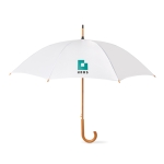 Parapluie automatique personnalisé en polyester 190T Ø104 Basic couleur blanc troisième vue principale