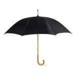 Parapluie en polyester 190T avec manche en bois Ø104 Basic Manual couleur noir troisième vue