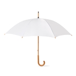 Parapluie en polyester 190T avec manche en bois Ø104 Basic Manual couleur blanc