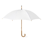 Parapluie en polyester 190T avec manche en bois Ø104 Basic Manual couleur blanc troisième vue