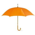 Parapluie en polyester 190T avec manche en bois Ø104 Basic Manual couleur orange
