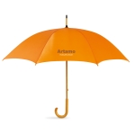 Parapluie en polyester 190T avec manche en bois Ø104 Basic Manual couleur orange troisième vue principale