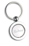 Porte-clés en forme de globe et présentation individuelle Globe couleur argenté deuxième vue