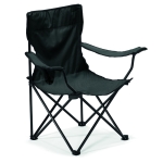 Chaise de camping ou de plage personnalisée en polyester Waterfront couleur noir