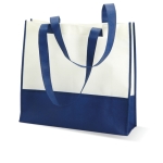 Sac en non-tissé blanc avec poignées et détails colorés 80 g/m2 Vibe couleur bleu