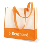 Sac en non-tissé blanc avec poignées et détails colorés 80 g/m2 Vibe couleur orange vue principale