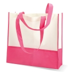Sac en non-tissé blanc avec poignées et détails colorés 80 g/m2 Vibe couleur fuchsia