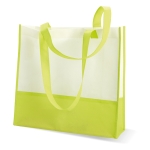 Sac en non-tissé blanc avec poignées et détails colorés 80 g/m2 Vibe couleur vert lime