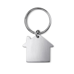 Porte-clés en métal personnalisé pas cher en forme de maison Aluhome couleur argenté mat deuxième vue