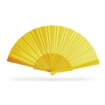 Éventail publicitaire pas cher imprimé dans de jolies couleurs Colors couleur jaune