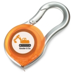 Mètre ruban personnalisé avec mousqueton de 2m MeterClip couleur orange transparent vue principale