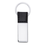 Porte-clés publicitaire classique avec plaque en métal Elegance couleur noir deuxième vue
