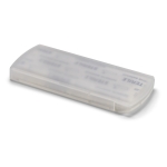 Boîte en plastique contenant 5 pansements petit format BandAid couleur transparent