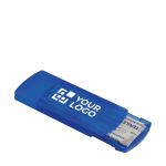 Boîte en plastique contenant 5 pansements petit format BandAid couleur transparent vue avec zone d'impression