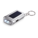 Lampe de poche publicitaire à charge solaire avec porte-clés SunShine couleur argenté mat