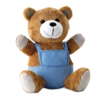 Peluche publicitaire personnalisable avec un logo d'entreprise Balu couleur bleu