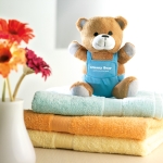 Peluche publicitaire personnalisable avec un logo d'entreprise Balu couleur bleu vue d'ambiance principale