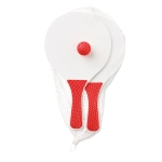 Set de tennis pour la plage composé de 2 raquettes en bois et 1 balle couleur rouge