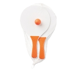 Set de tennis pour la plage composé de 2 raquettes en bois et 1 balle couleur orange