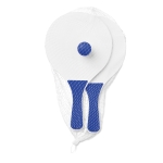 Set de tennis pour la plage composé de 2 raquettes en bois et 1 balle couleur bleu roi