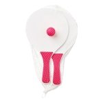 Set de tennis pour la plage composé de 2 raquettes en bois et 1 balle couleur fuchsia