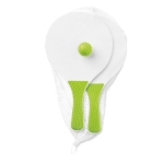 Set de tennis pour la plage composé de 2 raquettes en bois et 1 balle couleur vert lime