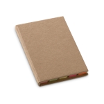 Bloc-notes personnalisé en carton recyclé avec autocollants EcoStick couleur beige