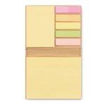 Bloc-notes personnalisé en carton recyclé avec autocollants EcoStick couleur beige troisième vue