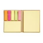 Bloc-notes personnalisé en carton recyclé avec autocollants EcoStick couleur beige quatrième vue