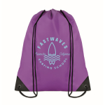 Sacs à dos à cordon personnalisés en polyester 190T Urban couleur violet vue principale