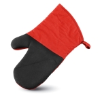 Gant de cuisine personnalisé bicolore en coton et caoutchouc Trend couleur rouge deuxième vue