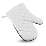 Gant de cuisine personnalisé bicolore en coton et caoutchouc Trend couleur blanc