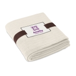 Couverture en polaire avec étiquette pour logo 240 g/m² Yellow Stone couleur beige vue principale