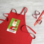 Tablier personnalisable pour entreprises en coton 180 g/m2 Chef couleur rouge deuxième vue d'ambiance principale