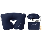 Set de voyage avec oreiller, masque et bouchons d'oreille First Class couleur bleu deuxième vue principale