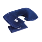 Oreiller de voyage gonflable personnalisé avec logo Basic Style couleur bleu deuxième vue principale