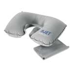 Oreiller de voyage gonflable personnalisé avec logo Basic Style couleur gris vue principale