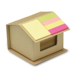 Bloc en carton en forme de maison avec divers types de notes EcoHome couleur beige