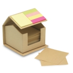 Bloc en carton en forme de maison avec divers types de notes EcoHome couleur beige deuxième vue