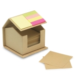 Bloc en carton en forme de maison avec divers types de notes EcoHome couleur beige troisième vue