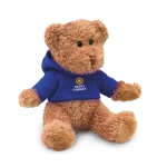 Ours en peluche promotionnel avec sweat coloré Teddy couleur bleu vue principale