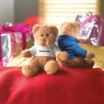 Ours en peluche promotionnel avec sweat coloré couleur blanc vue d'ambiance principale