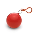 Poncho imperméable publicitaire plié dans une boule ronde Torrent couleur rouge