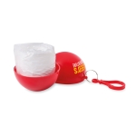 Poncho imperméable publicitaire plié dans une boule ronde Torrent couleur rouge deuxième vue principale
