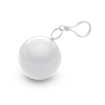 Poncho imperméable publicitaire plié dans une boule ronde Torrent couleur blanc