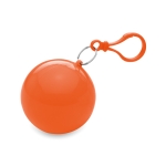 Poncho imperméable publicitaire plié dans une boule ronde Torrent couleur orange