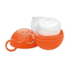 Poncho imperméable publicitaire plié dans une boule ronde Torrent couleur orange deuxième vue principale
